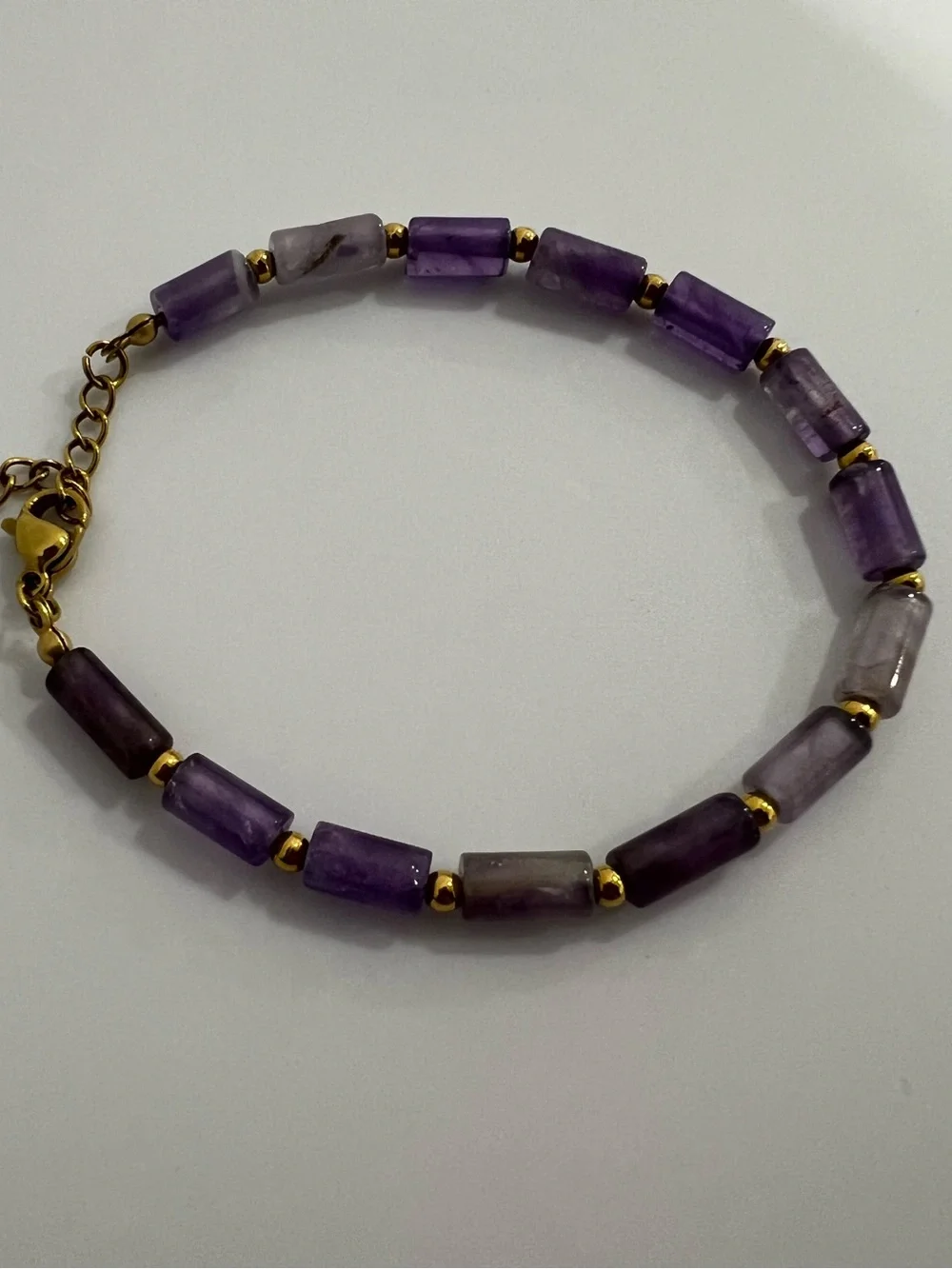 Amethyst Gemstone Stainless Steel Bracelet
